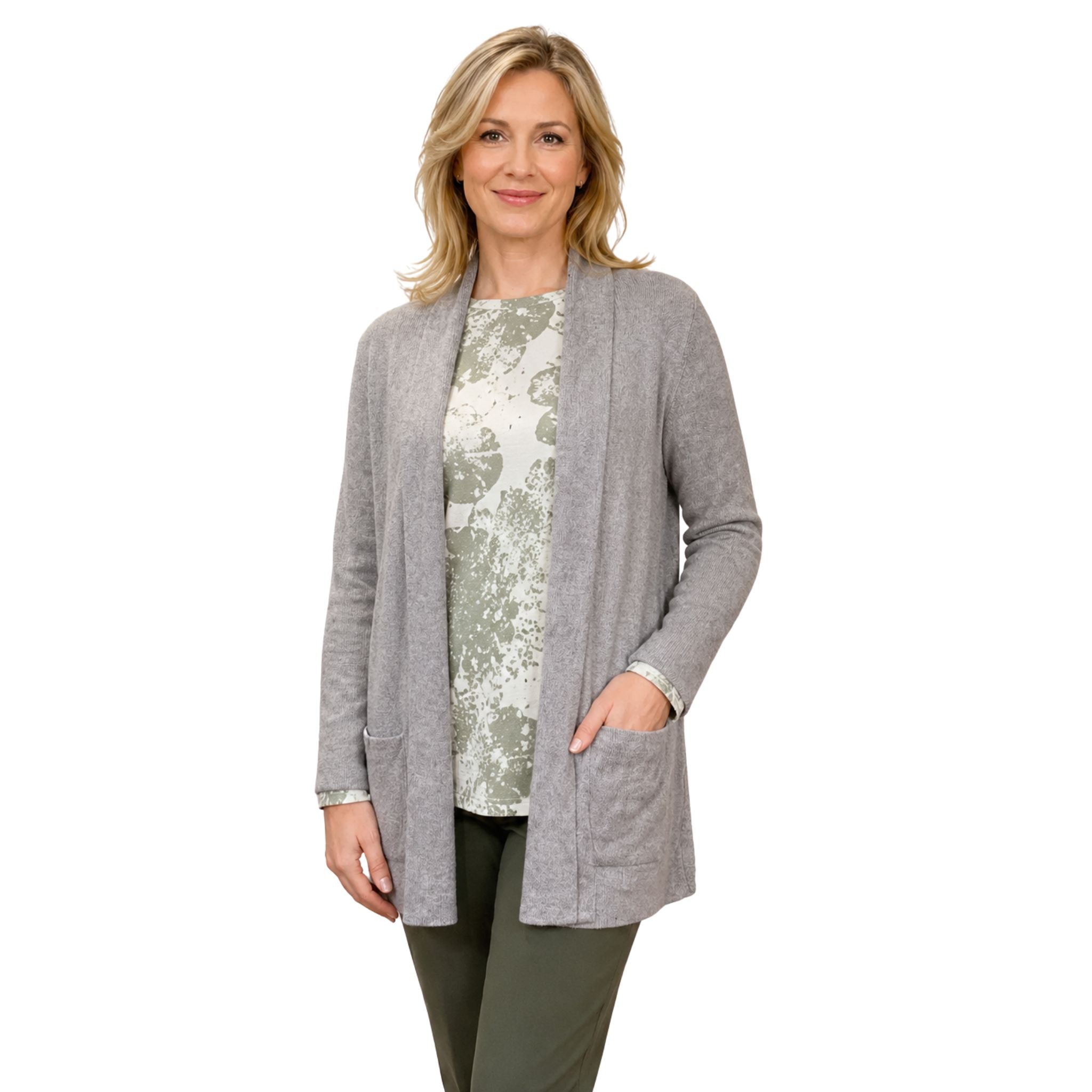 Bailey E2E Knit Cardigan - SILVER