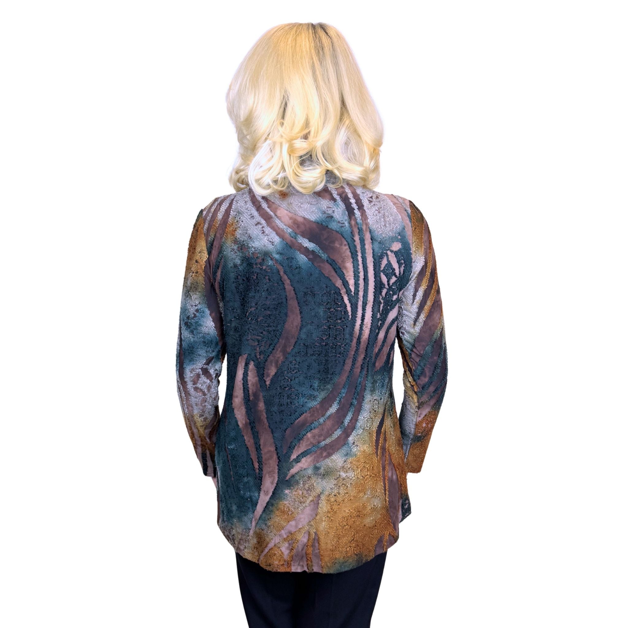 Renoma Burnout Cowl Neck Tunic - Delta