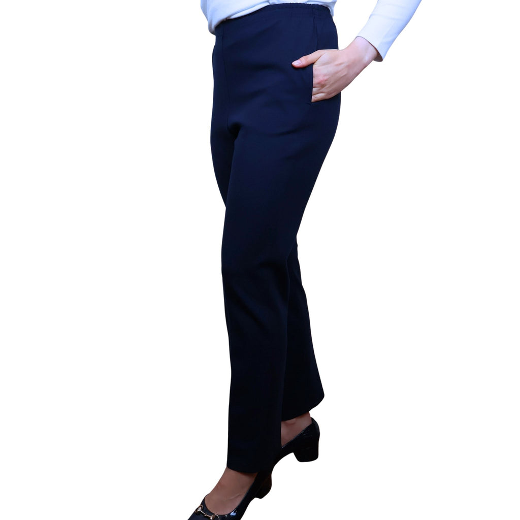 Formation Perfect Ponte Flat Front Pant - NAVY