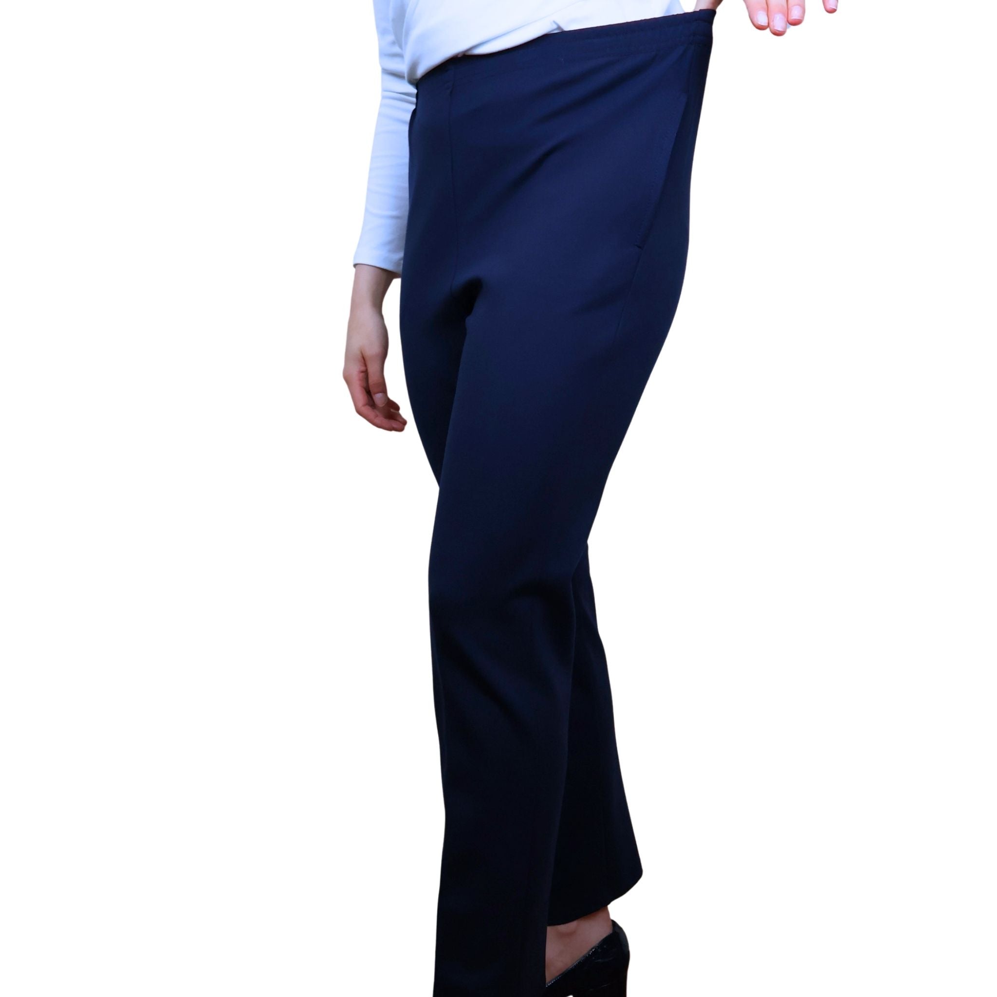 Formation Perfect Ponte Flat Front Pant - NAVY