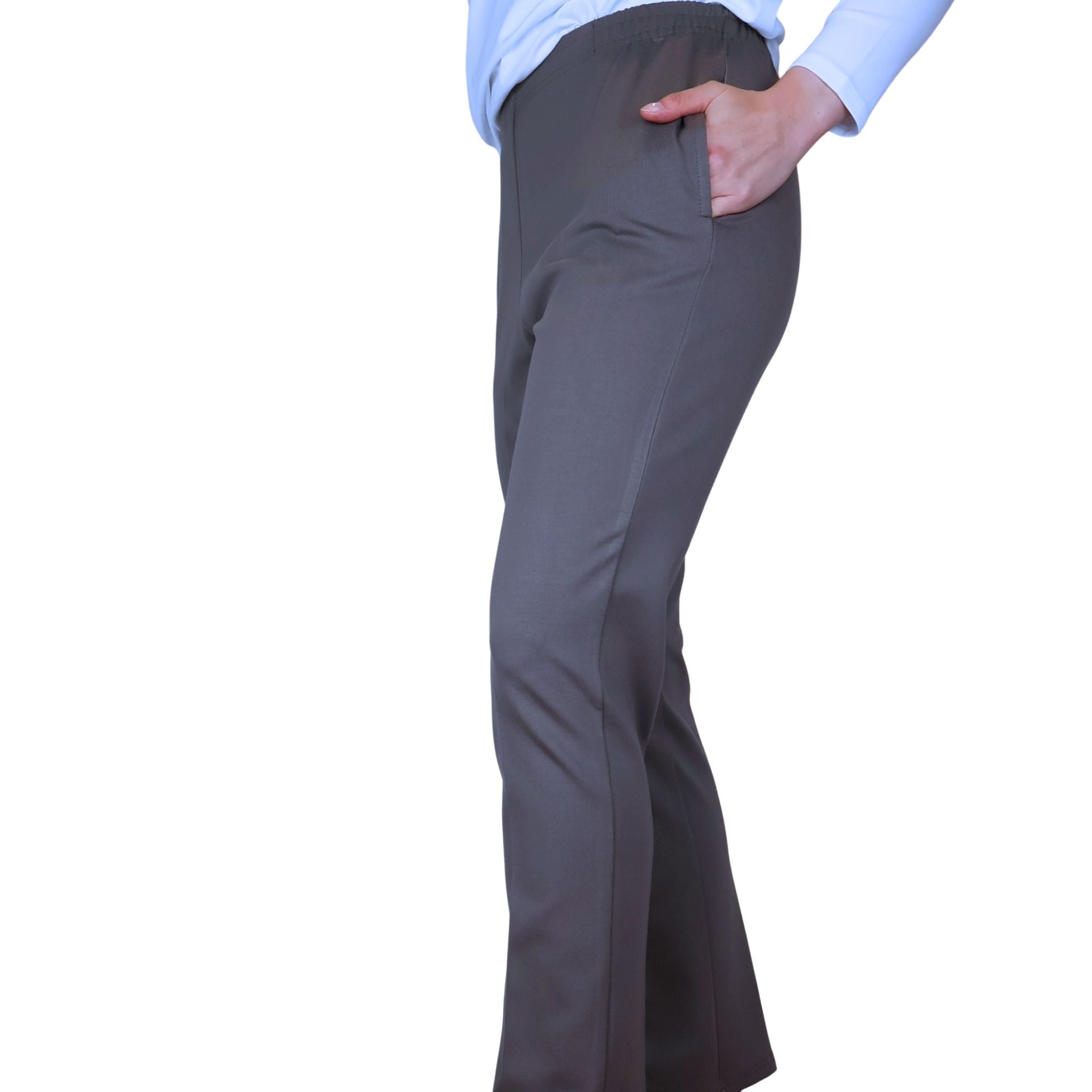 Formation Perfect Ponte Flat Front Pant - TAUPE
