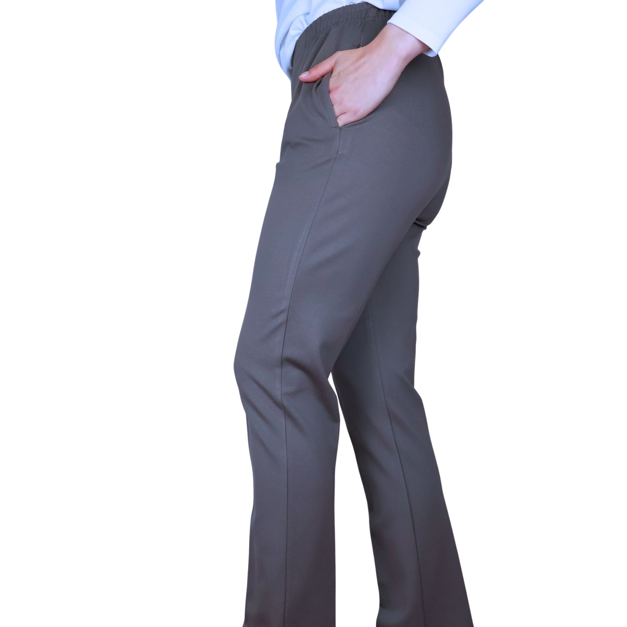 Formation Perfect Ponte Flat Front Pant - TAUPE