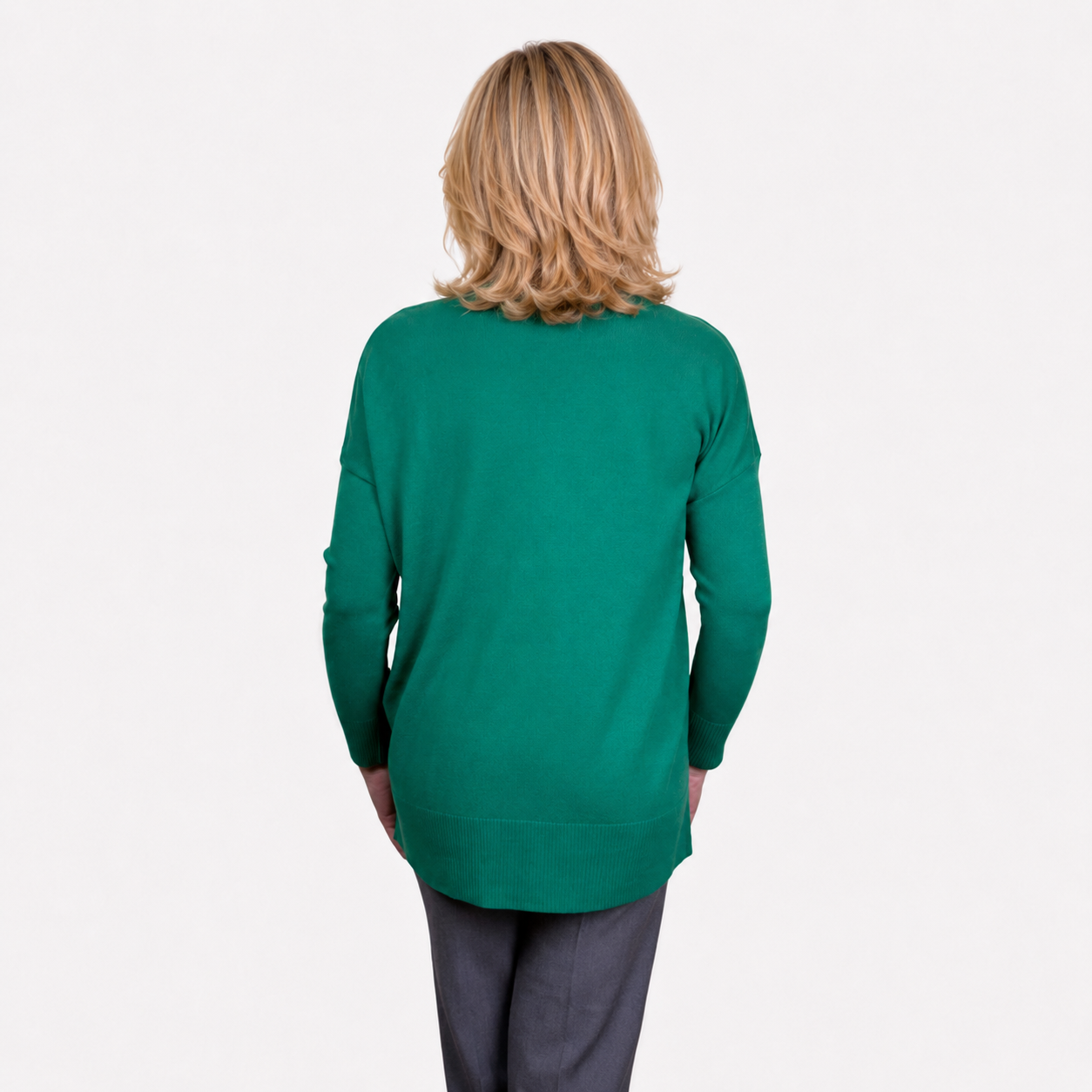 Jillian V Neck Sweater - EMERALD