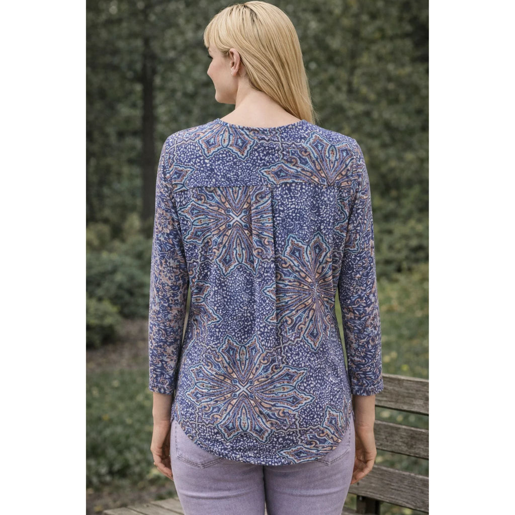 Maglia Flora Pleat Back Long Sleeve Top