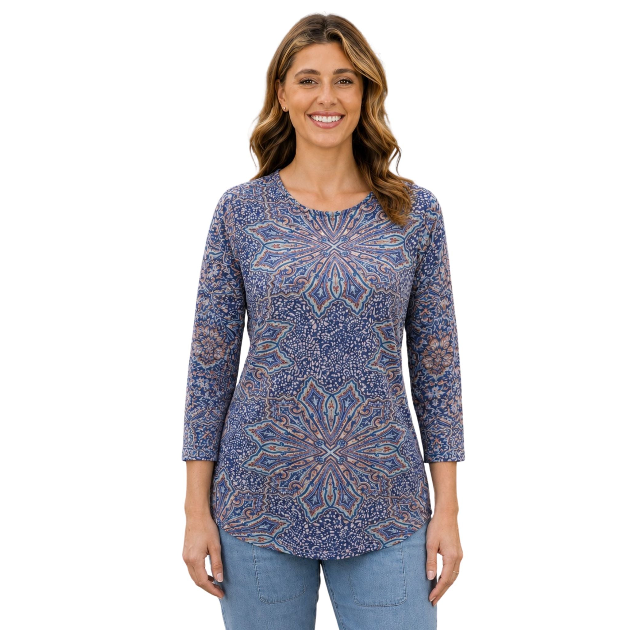 Maglia Flora Pleat Back Long Sleeve Top