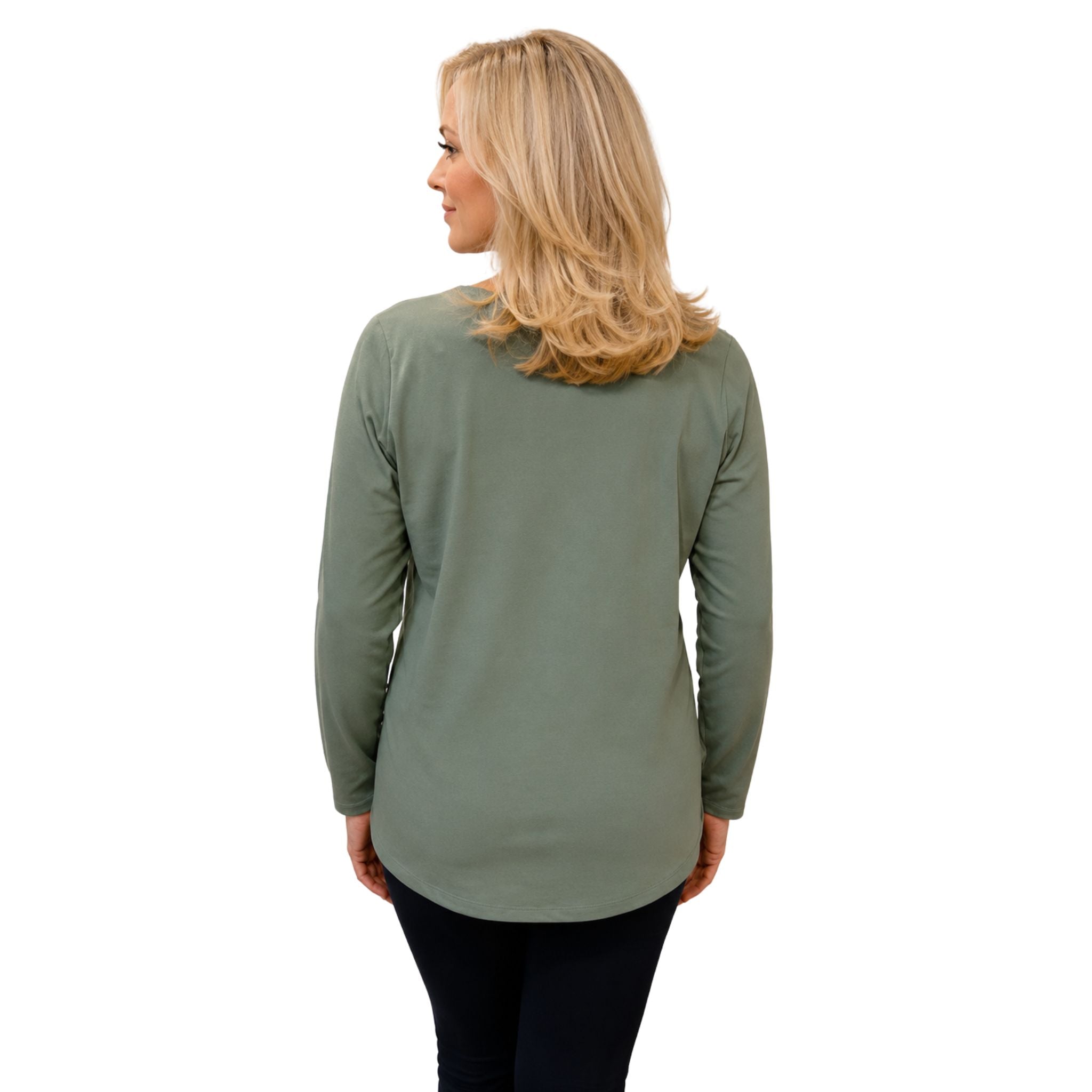 Renoma Long Sleeve Crew Neck Top - Seafoam