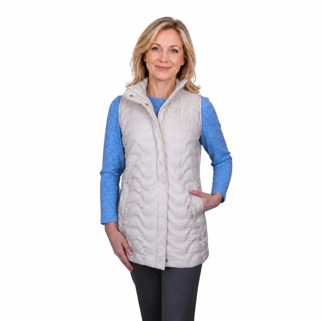 Renoma Longline Quilted Vest - IVORY