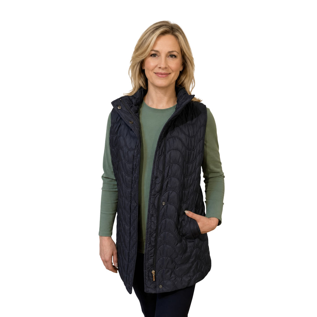 Renoma Longline Quilted Vest - NAVY or BLACK