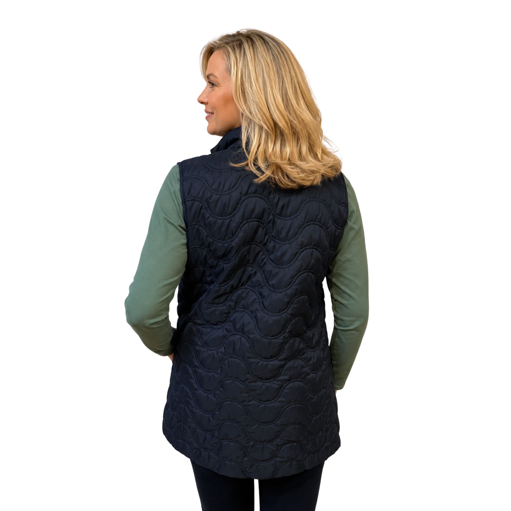 Renoma Longline Quilted Vest - NAVY or BLACK