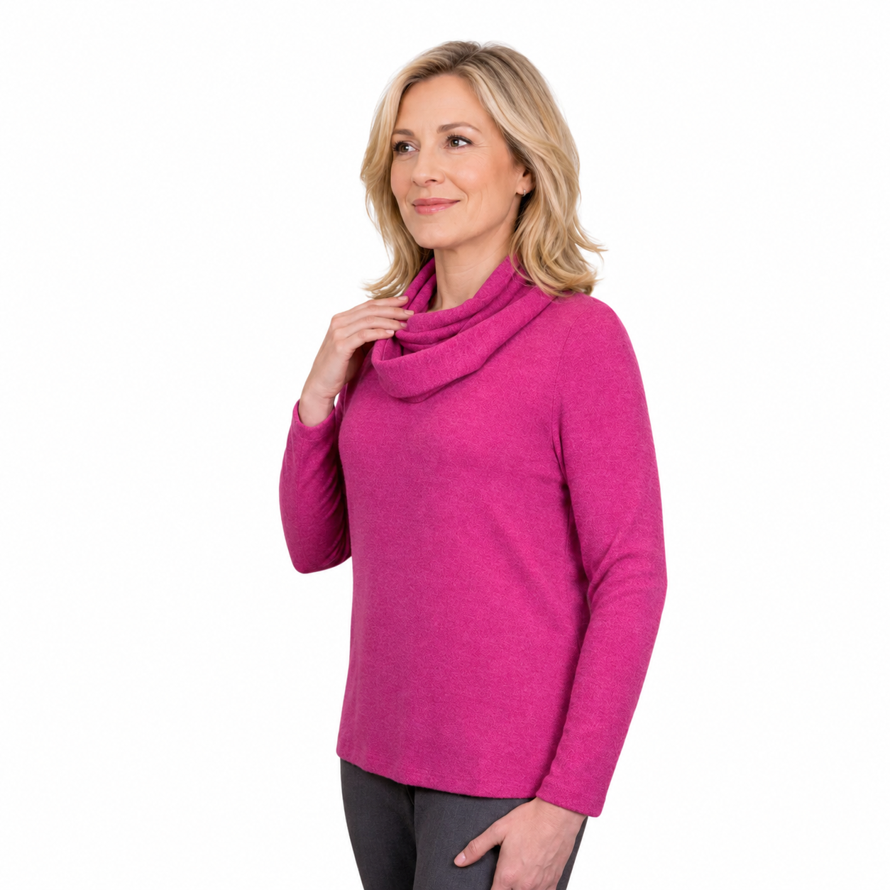 Renoma Lush Round Neck Top - FUCHSIA