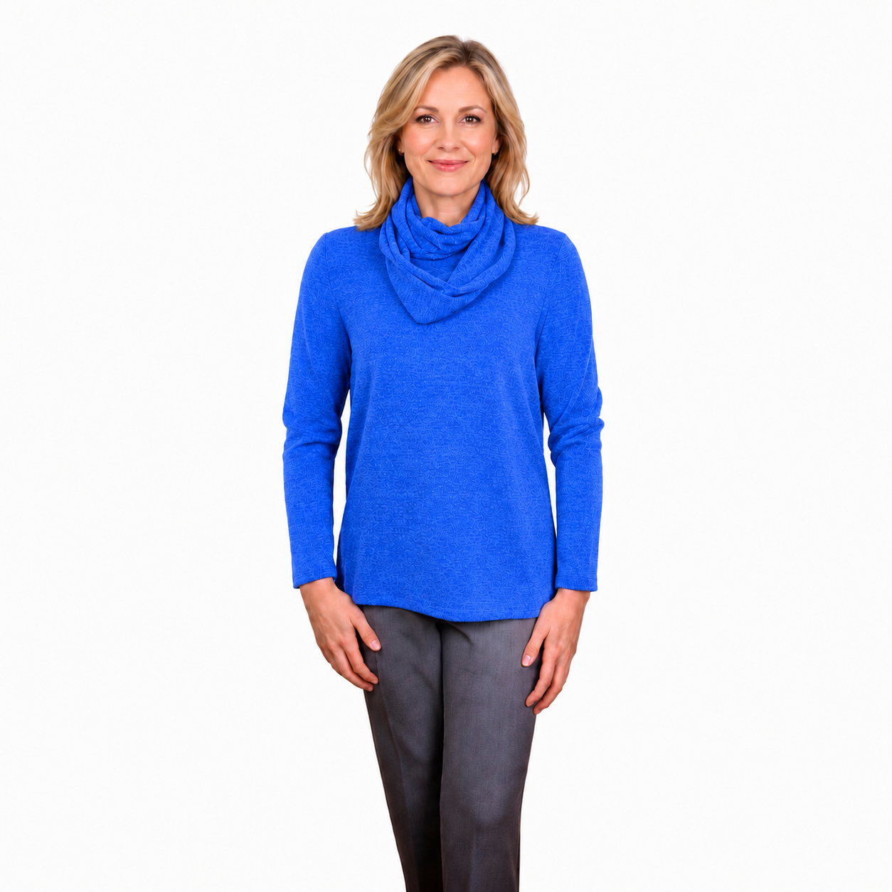 Renoma Lush Round Neck Top - LAPIS
