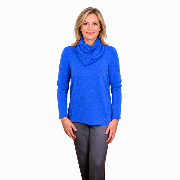 Renoma Lush Round Neck Top - LAPIS