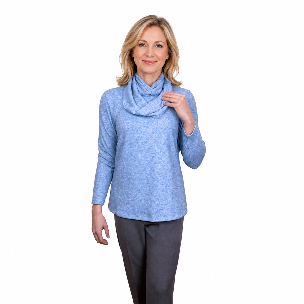 Renoma Lush Round Neck Top - SKY