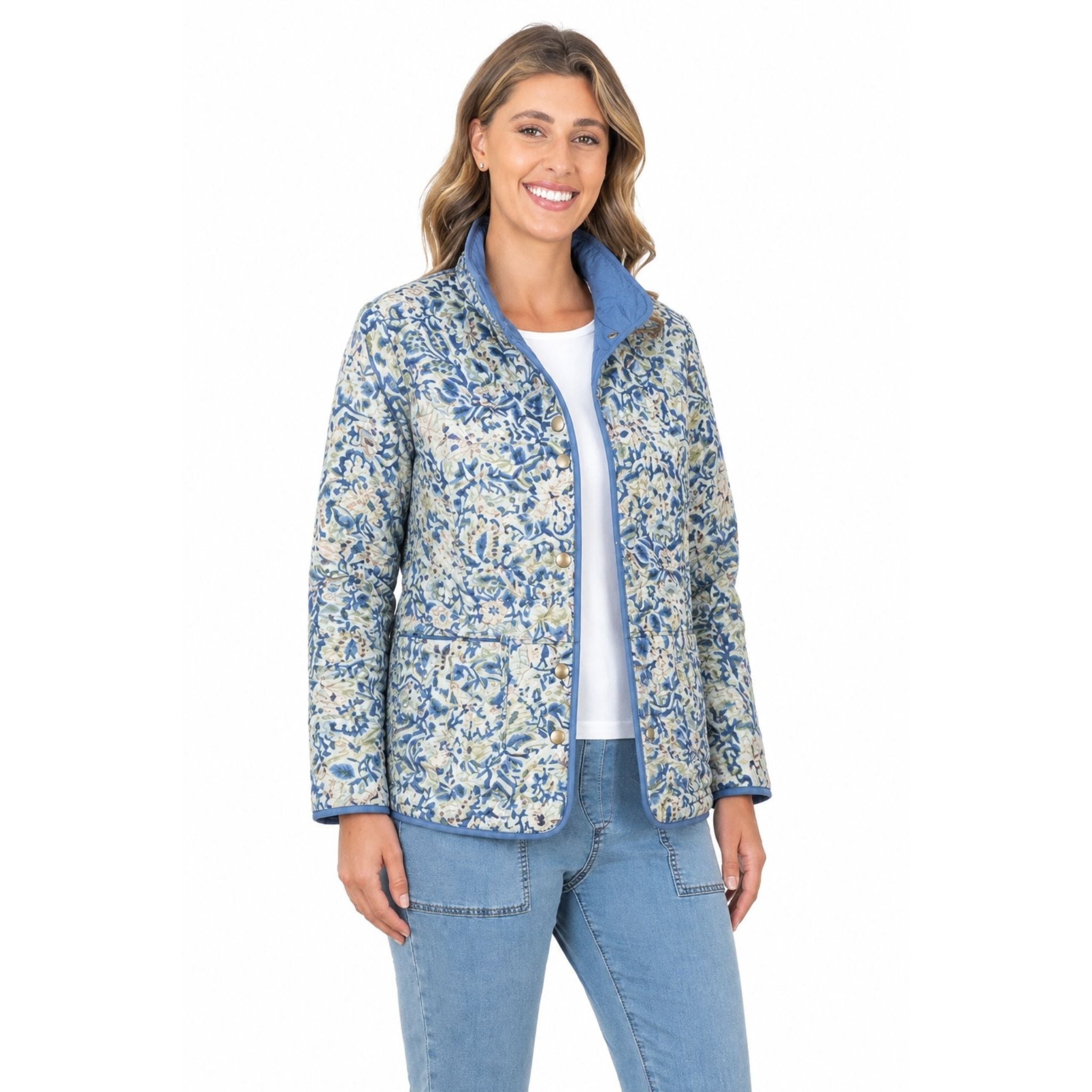 Renoma Noah REVERSIBLE Printed Jacket - WEDGEWOOD