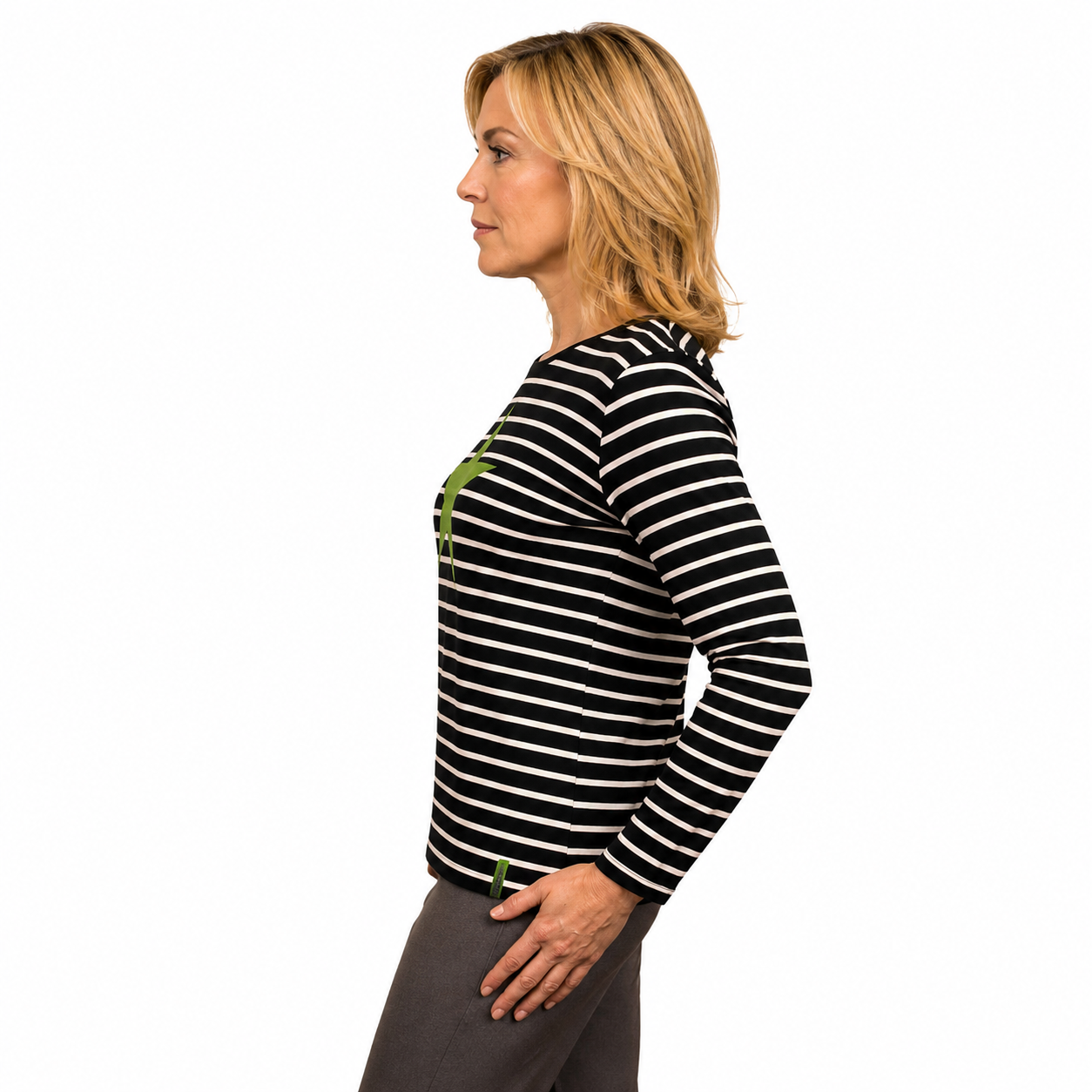 Striped Long Sleeve Star Top - APPLE